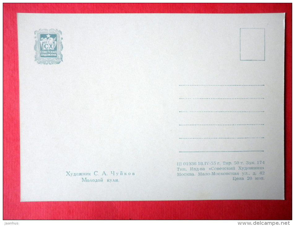 painting by Semen Chuikov - Young Coolie - man - russian art - unused - JH Postcards