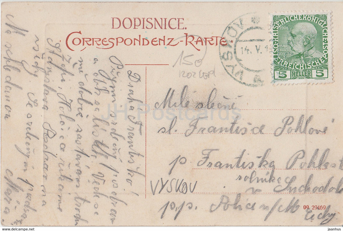 Pozdrav z Vyskova - Vyskov - Partie z parku - alte Postkarte - Tschechische Republik - gebraucht