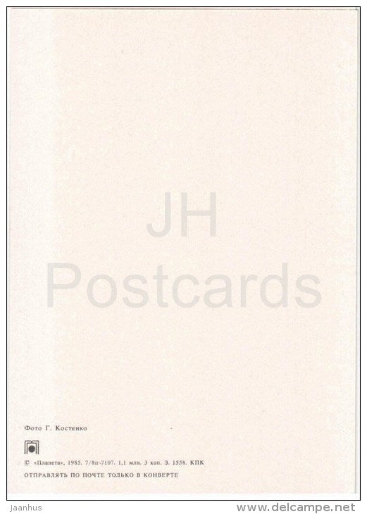 New Year greeting card - winter road - forest - 1985 - Russia USSR - unused - JH Postcards