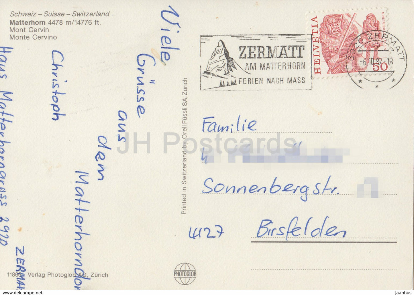 Matterhorn 4478 m - Mont Cervin - 1987 - Switzerland - used