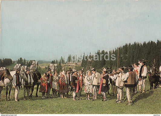 Wesele Goralskie - Highlander wedding - Regional Song and Dance Ensemble - Polish Folk Costumes - Poland - unused - JH Postcards