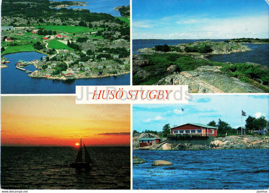 Huso Stugby Aland - gasthamn - bransle - cafe - butik - stugor - bastu - 1997 - Finland - used - JH Postcards