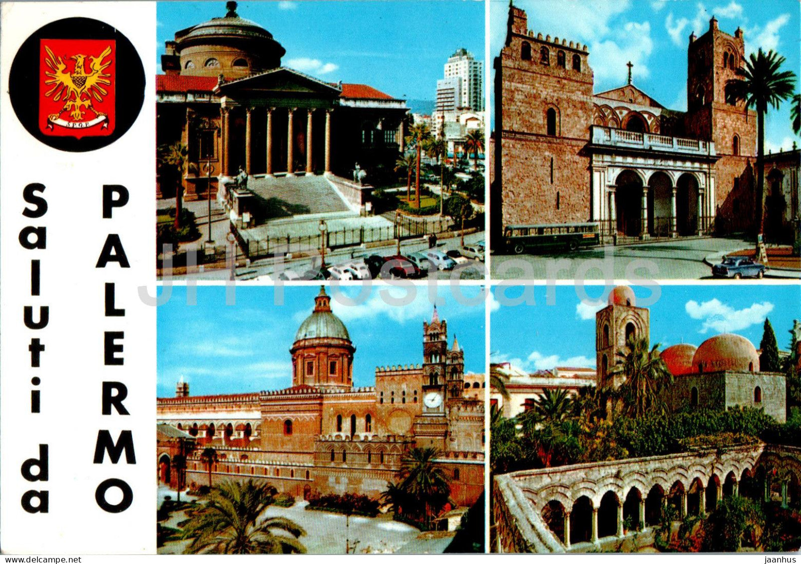Saluti da Palermo - multiview - 43 - Italy - used - JH Postcards