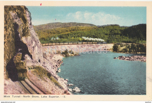 Mink Tunnel - North Shore - Lake Superior - train - railway - 12 - Canada - unused - JH Postcards