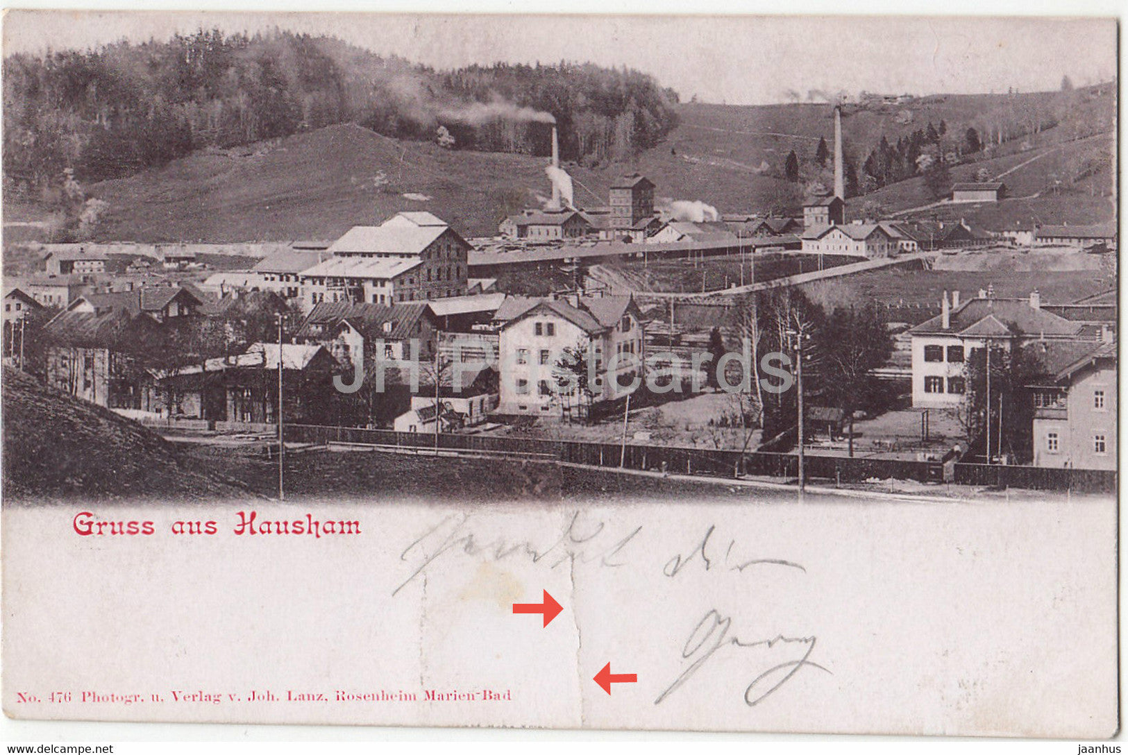 Gruss aus Hausham - 476 - old postcard - Germany - used - JH Postcards