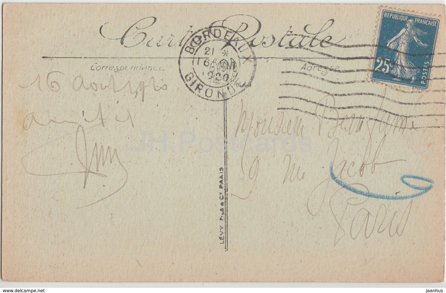 Bordeaux - Monument aux Enfants de la Gironde morts pour la Patrie 1870-71 - 1920 - old postcard - France - used