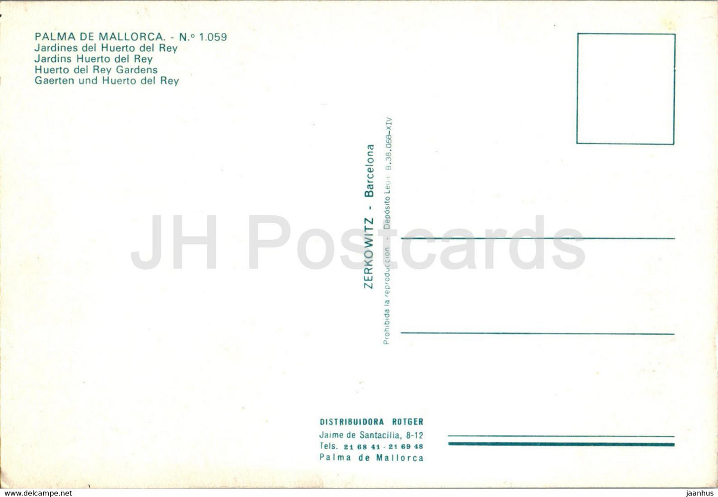 Palma de Mallorca - Jardines del Huerto del Rey - garden - 1059 - Spain - unused