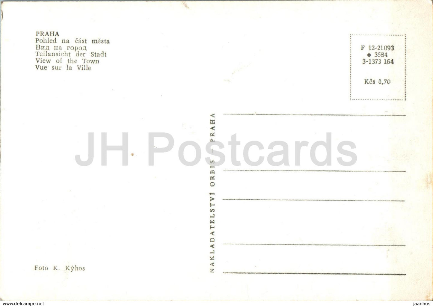 Praha - Prag - Stadtansicht - 3584 - Tschechische Republik - Tschechoslowakei - unbenutzt