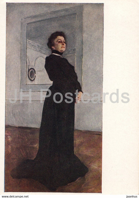 painting by V. Serov - Portrait of the Actress Maria Yermolova - Russian art - 1962 - Russia USSR - unused - JH Postcards