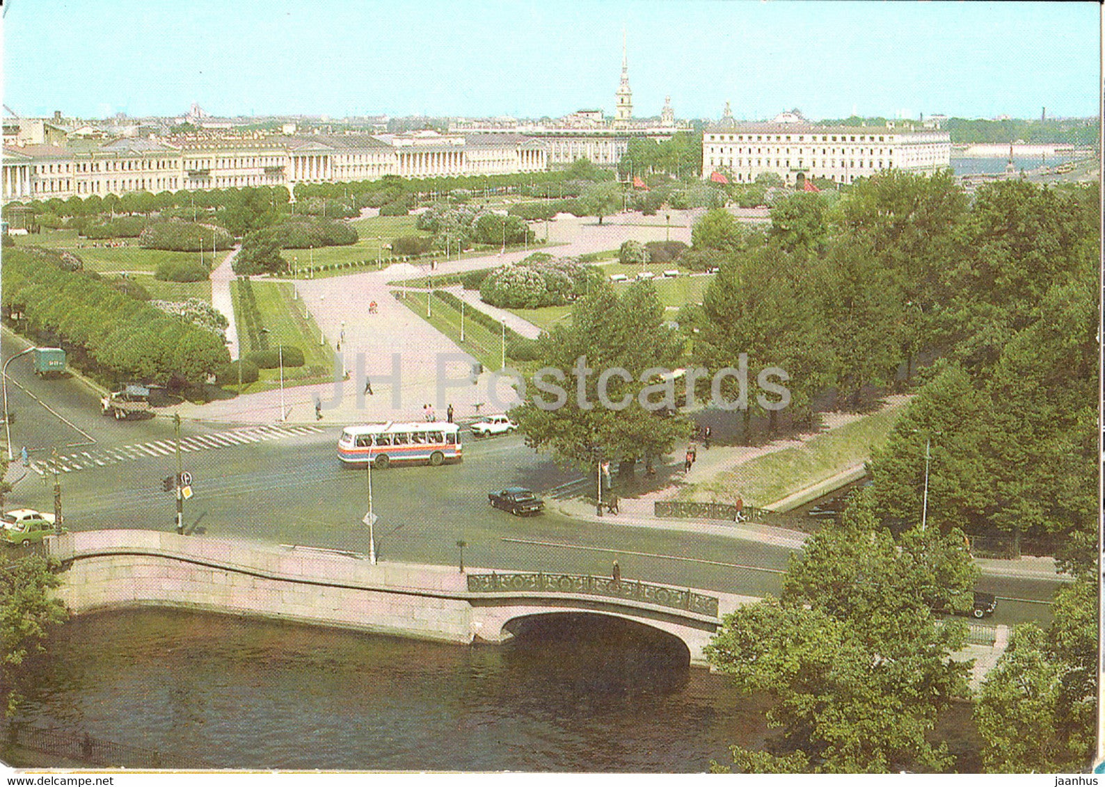 Leningrad - St Petersburg - Field of Mars - bus - postal stationery - 1985 - Russia USSR - unused - JH Postcards