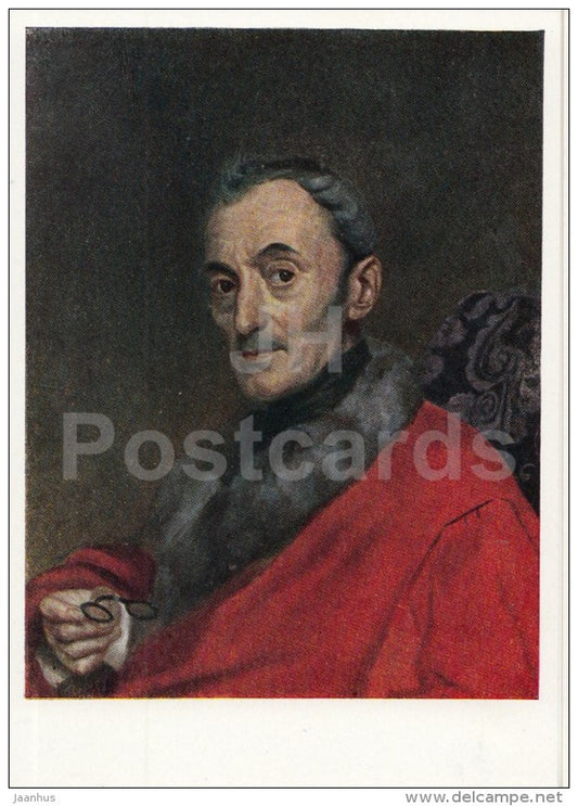 painting by K. Bryullov - Portrait of archaeologist Michelangelo Lanchi - Russian Art - 1964 - Russia USSR - unused - JH Postcards