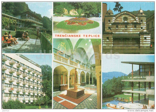 Trencianske Teplice - town views - architecture - Czechoslovakia - Slovakia - used 1973 - JH Postcards