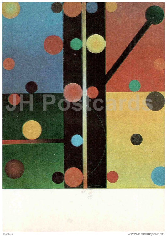 painting by L. Lapin - Cosmic Machine , 1975 - estonian art - Estonia USSR - 1984 - unused - JH Postcards