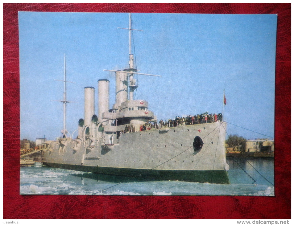 Leningrad - St. Petersburg - Cruiser Aurora - 1984 - Russia - USSR - unused - JH Postcards