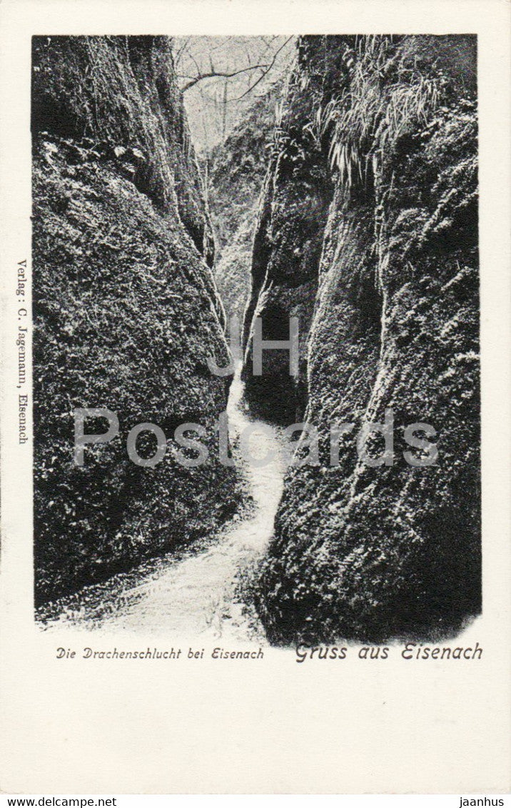 Gruss aus Eisenach - Die Drachenschlucht - old postcard - Germany - unused - JH Postcards