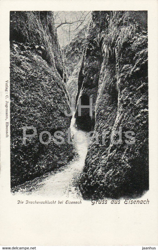 Gruss aus Eisenach - Die Drachenschlucht - old postcard - Germany - unused - JH Postcards