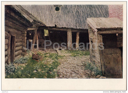 painting by I. Levitan - Old Courtyard . Ples , 1888-90- Russian art - 1958 - Russia USSR - unused - JH Postcards