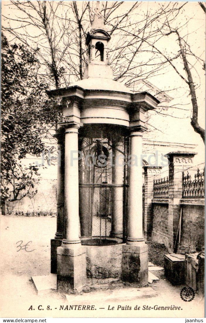 Nanterre - Le Puits de Ste Genevieve - the Well - old postcard - France - unused - JH Postcards