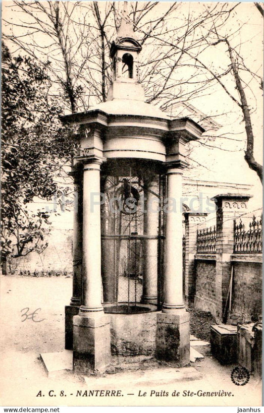 Nanterre - Le Puits de Ste Genevieve - the Well - old postcard - France - unused - JH Postcards