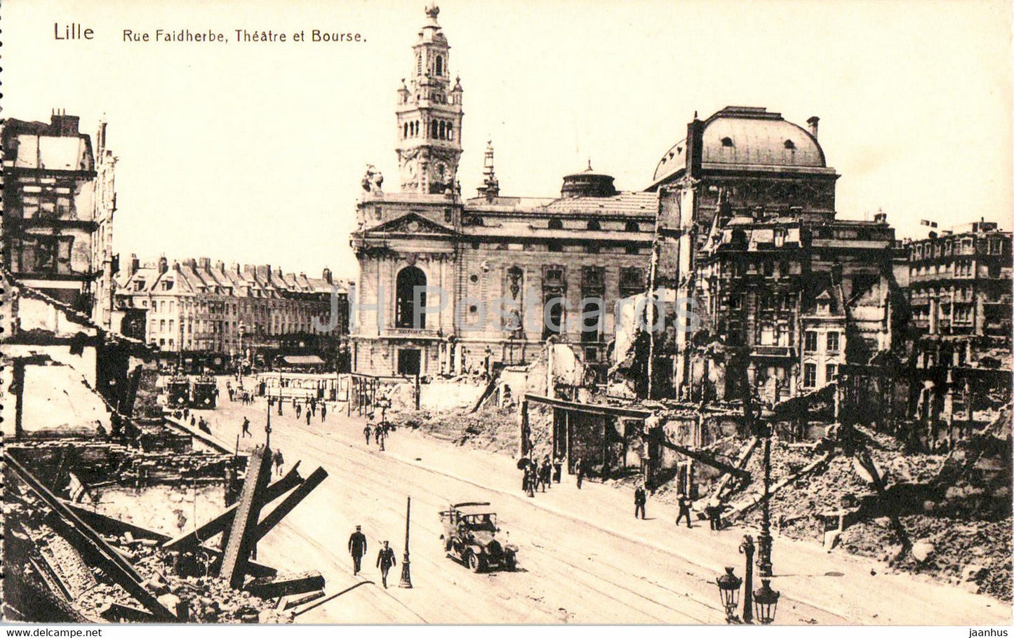 Lille - Rue Faidherbe - Theatre et Bourse - old postcard - France - unused - JH Postcards