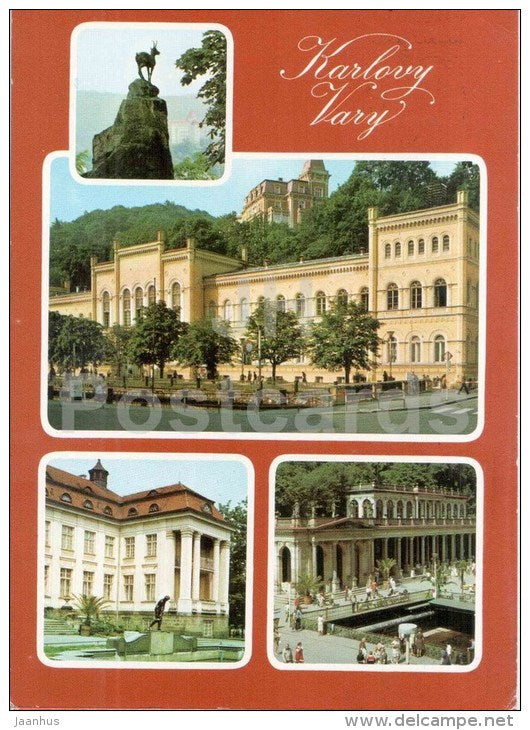 Kamzik - spa - colonnade - Karlovy Vary - Karlsbad - Czechoslovakia - Czech - used 1983 - JH Postcards