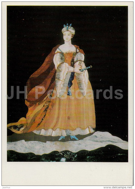 Plaque , A Lady of Rank by G. Luno - Florentine Mosaic - Italian art - 1974 - Russia USSR - unused - JH Postcards