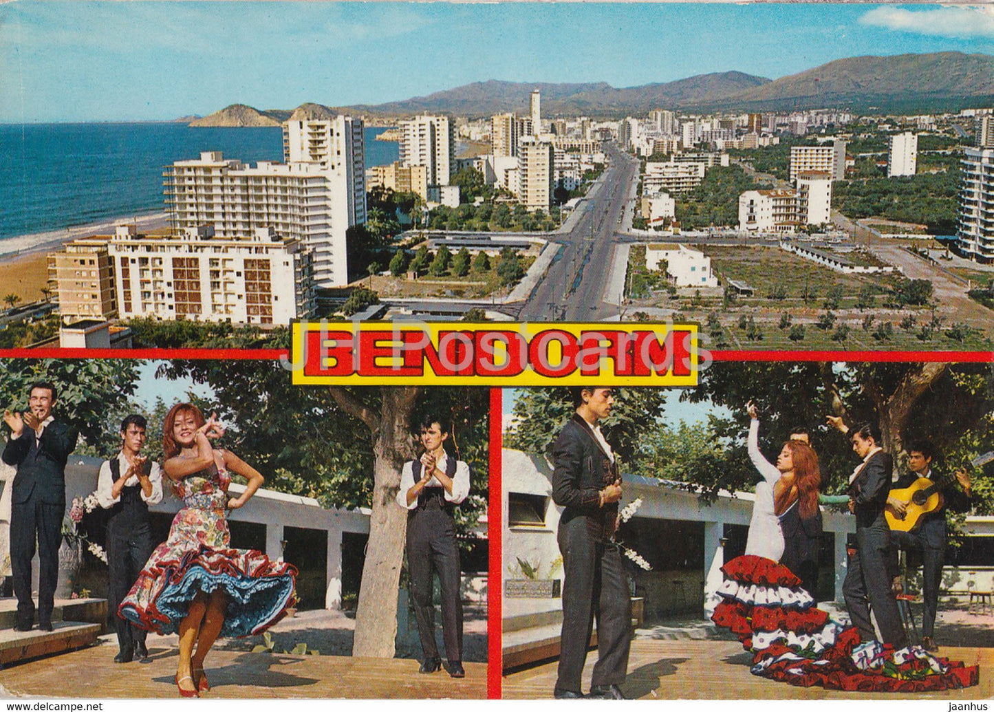 Benidorm - Vista panoramica - Panoramical view - dance - 1968 - Spain - used - JH Postcards