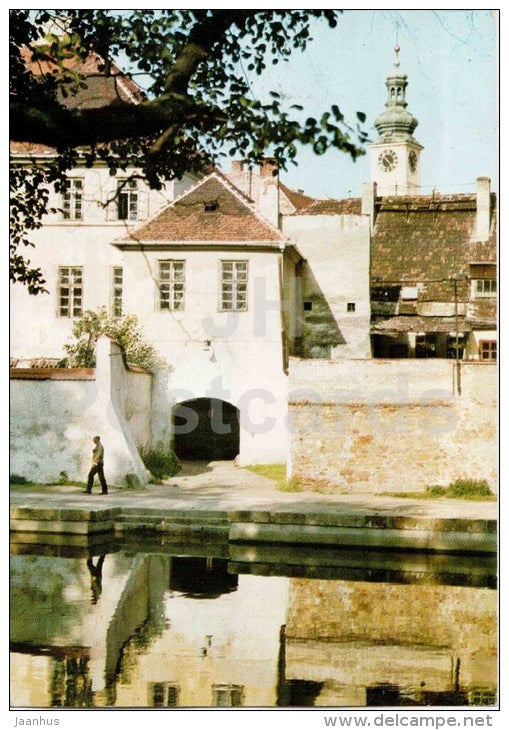 an idyllic cove on the river Malše - Ceske Budejovice - Czechoslovakia - Czech - used 1970s - JH Postcards