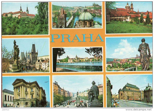 Praha - Prague - Prague castle Hradcany - Charles bridge - Tylov theatre - Czechoslovakia - Czech - unused - JH Postcards