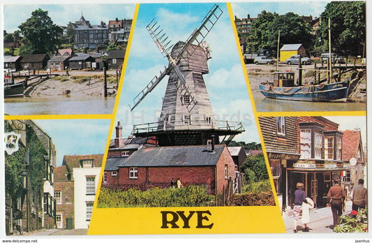 Rye - river Rother - windmill - Mermaid street - Lion street - PLX3415 - 1985 - United Kingdom - England - used - JH Postcards