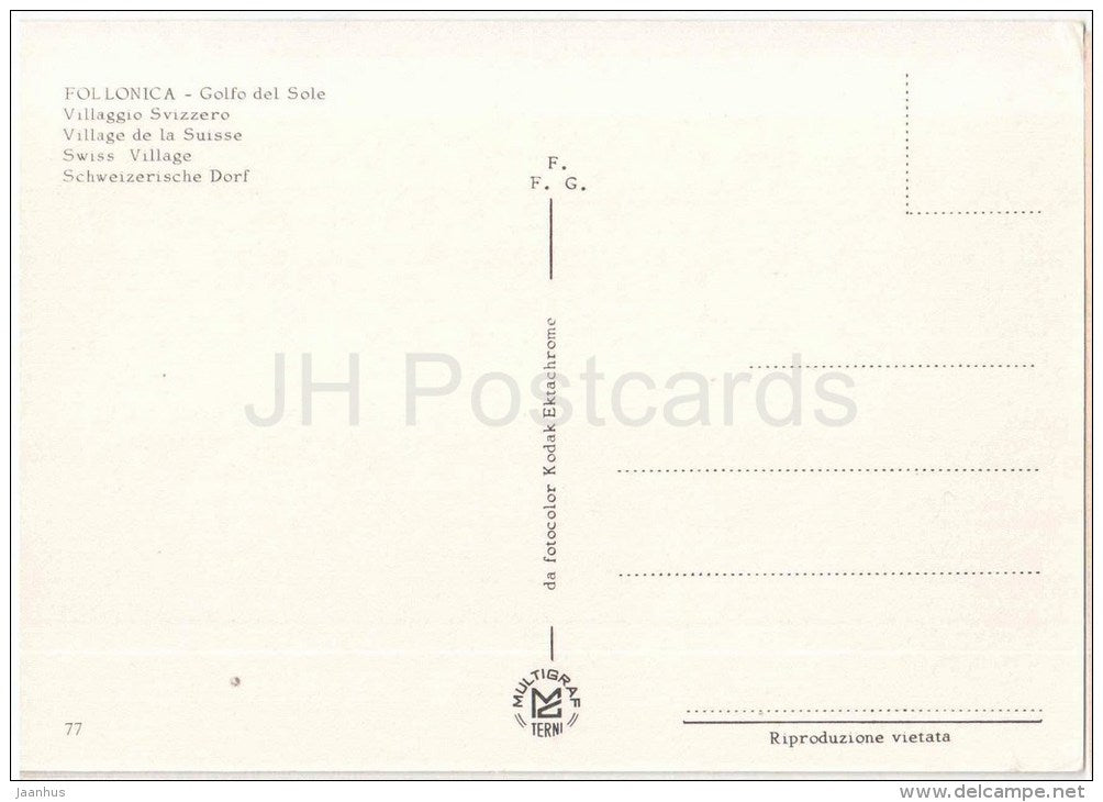 Villaggio Svizzero - Golfo del Sole - Follonica - Grosseto - Toscana - 77 - Italia - Italy - unused - JH Postcards