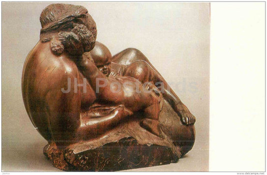 sculpture by Stepan Erzia - Mother and Child , 1929 - russian , soviet , mordvin art - unused - JH Postcards