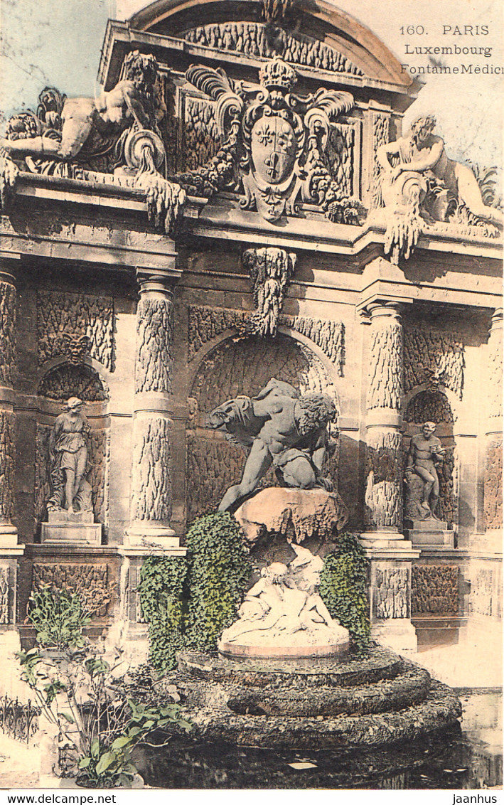 Paris - Luxembourg - Fontaine Medici - old postcard - 160 - France - unused - JH Postcards