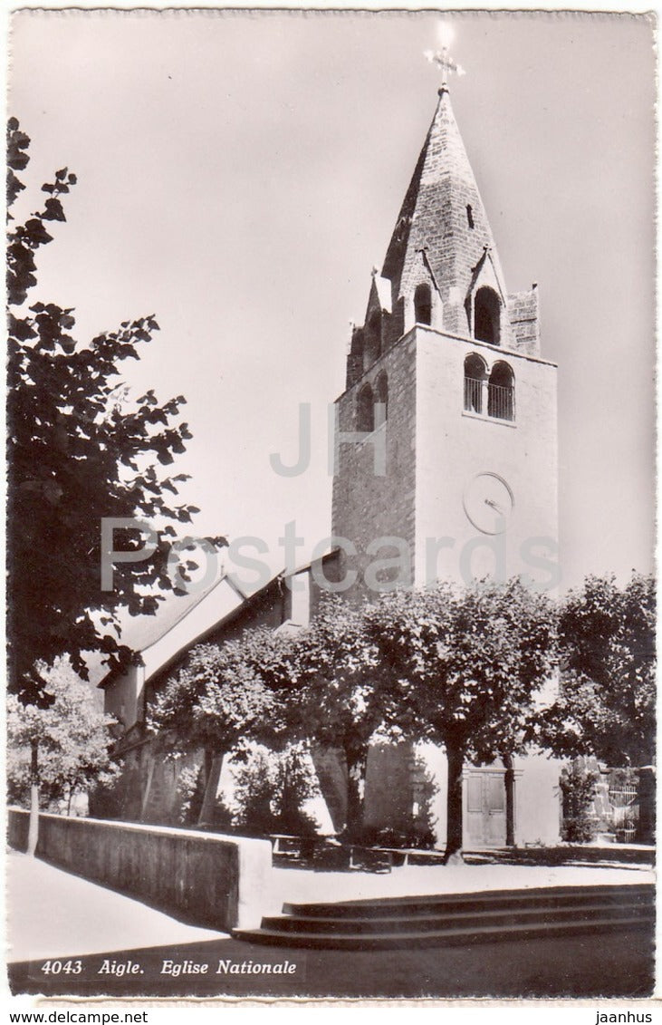 Aigle - Eglise Nationale - church - 4043 - Switzerland - 1958 - used - JH Postcards