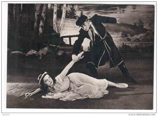 Tiina and Overseer (V. Hagus) in the ballet Tiina - Helmi Puur ballerina - ballet - 1979 - Estonia USSR - unused - JH Postcards