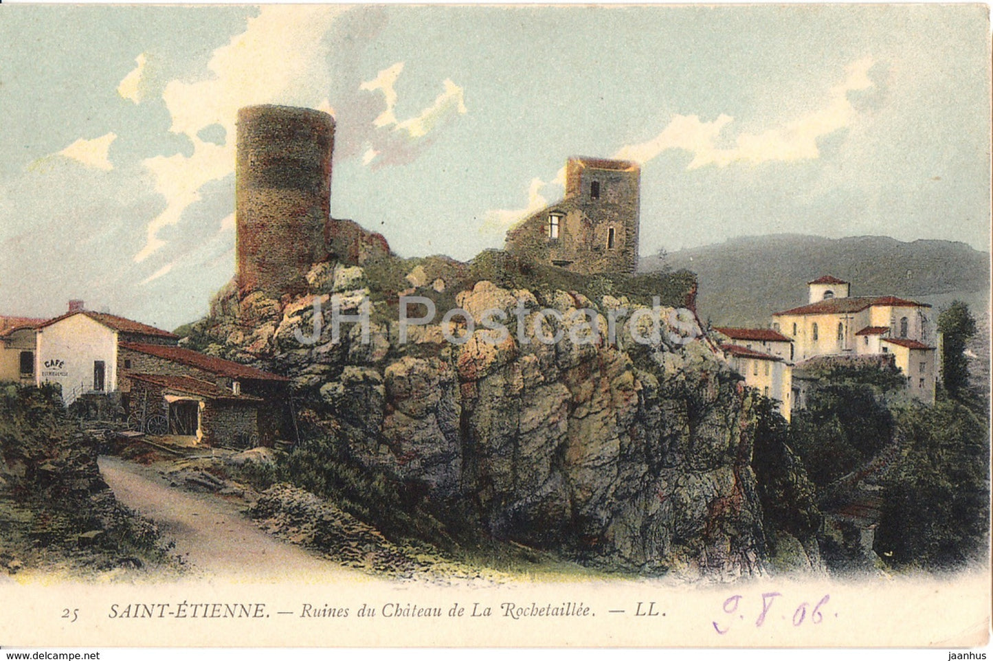 Saint Etienne - Ruines du Chateau de La Rochetaillee - castle - 25 - old postcard - France - unused - JH Postcards
