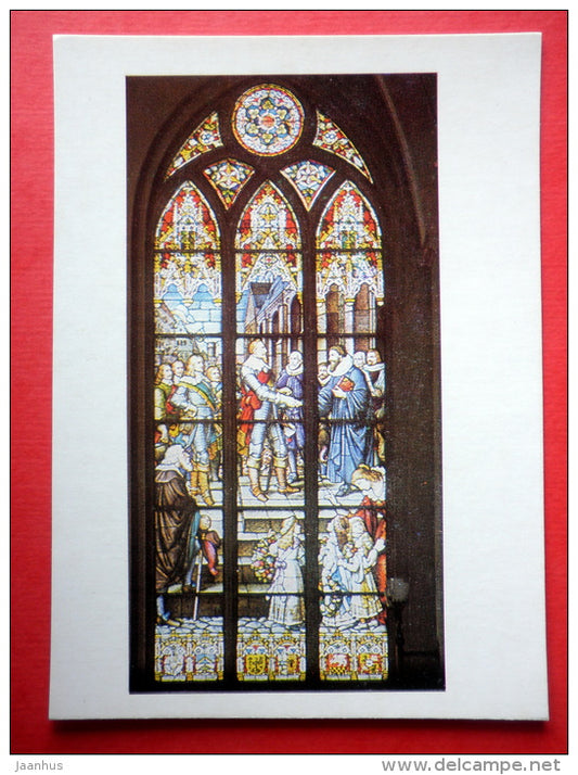 Stained Glass window in Riga Dome - Stained Glass - window - Latvia USSR - unused - JH Postcards