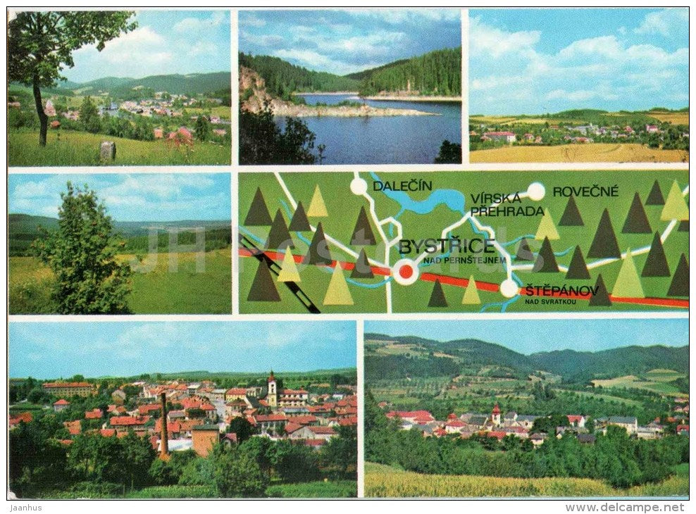 Bohemian-Moravian Highlands - Ceskomoravska Vrchovina - Bystricko - views - Czechoslovakia - Czech - unused - JH Postcards