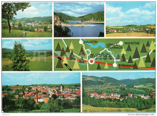 Bohemian-Moravian Highlands - Ceskomoravska Vrchovina - Bystricko - views - Czechoslovakia - Czech - unused - JH Postcards
