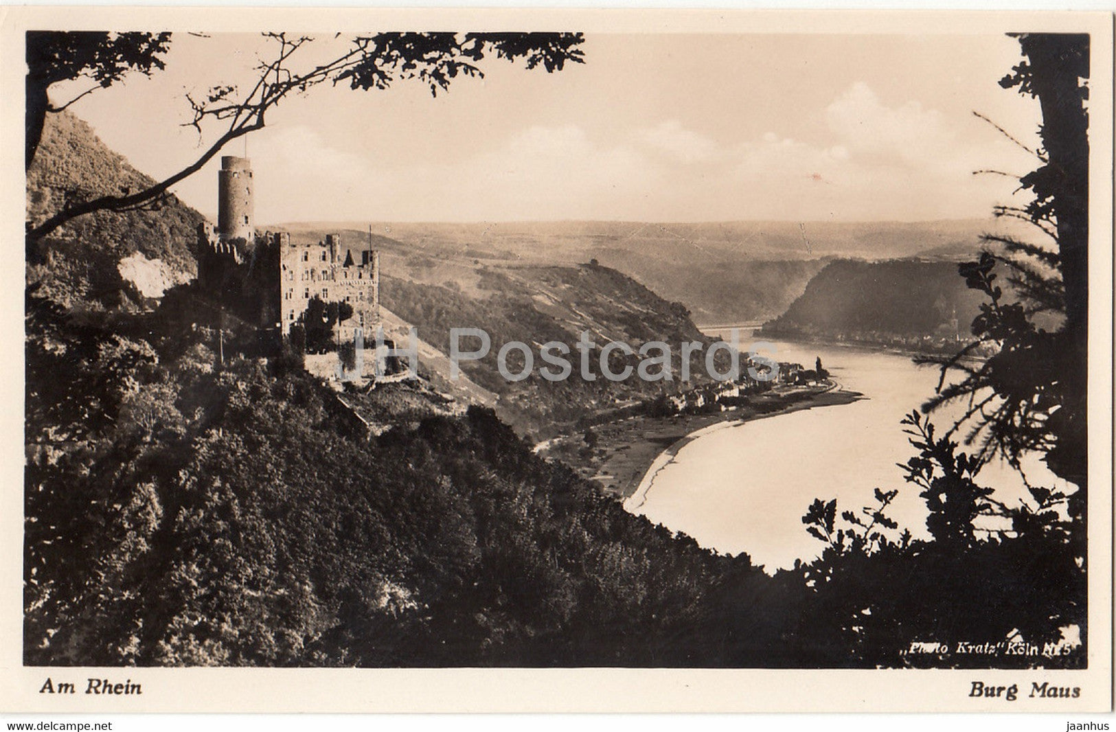 Am Rhein - Burg Maus - old postcard - Germany - unused - JH Postcards