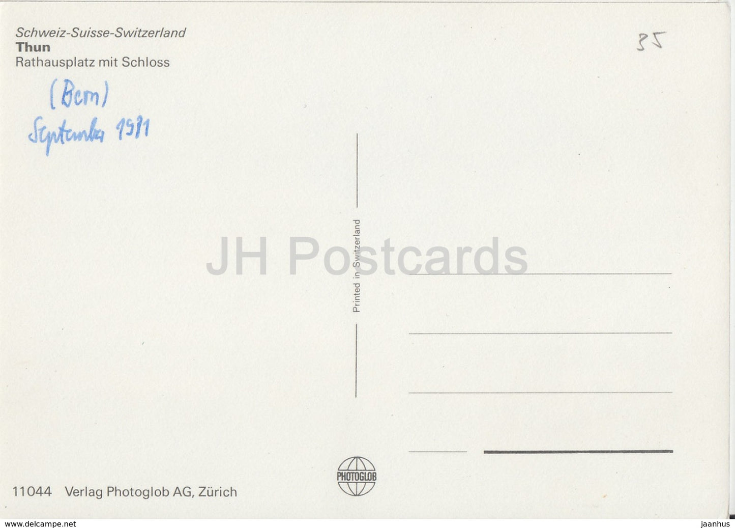 Thoune - Thun - Rathausplatz mit Schloss - Schloss - 11044 - 1981 - Schweiz - gebraucht