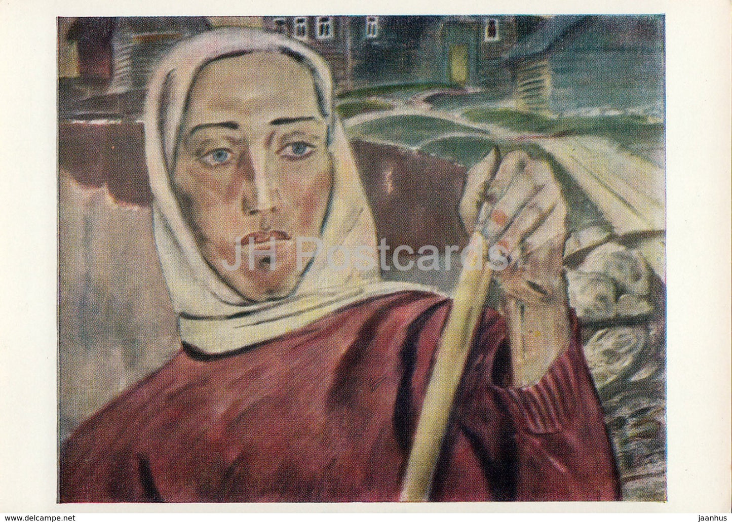 painting by K. Maksimov - Northern Woman - In Karelia - Russian art - 1971 - Russia USSR - unused - JH Postcards