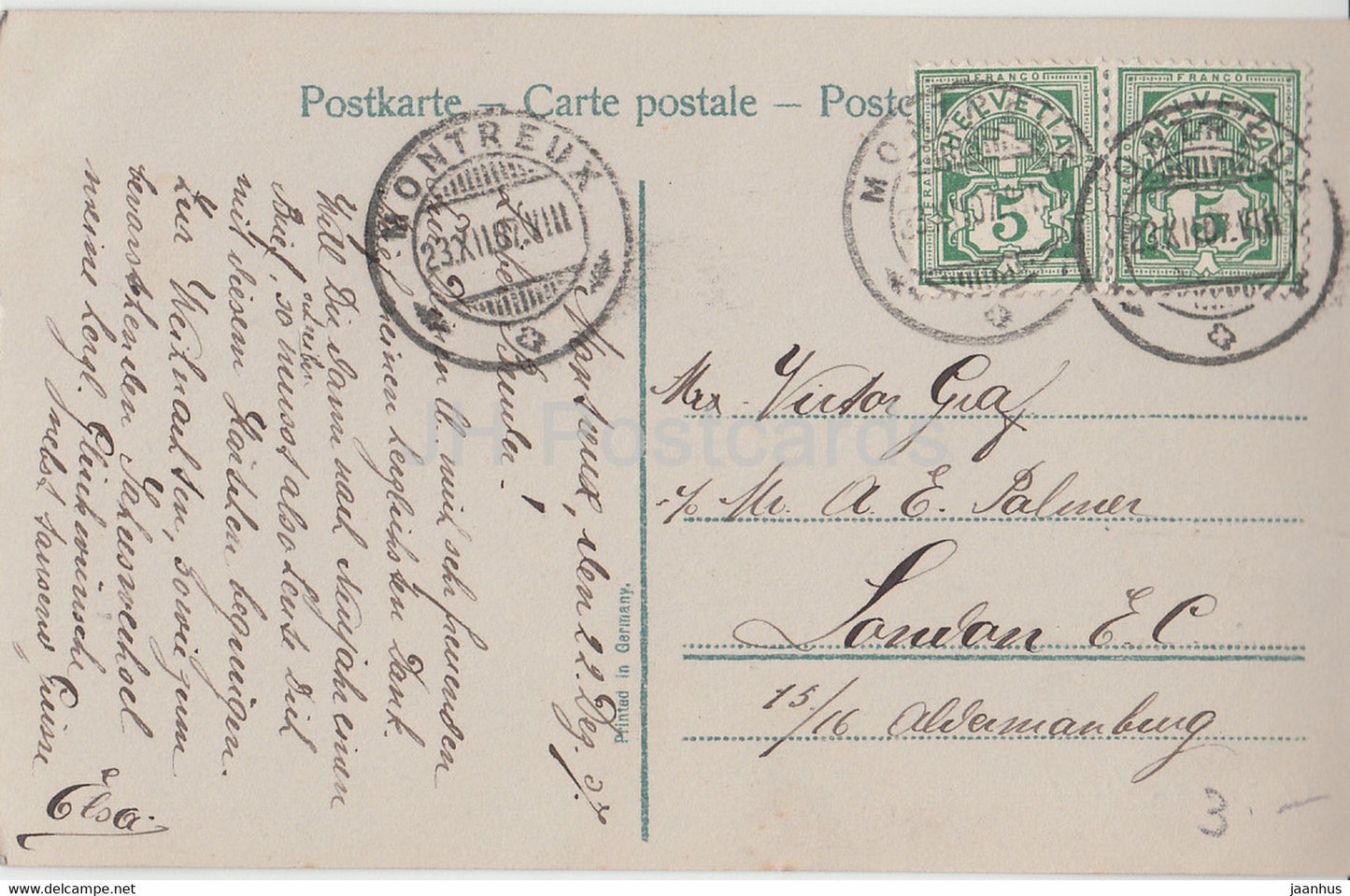 Christmas Greeting Card - Joyeux Noel - children - girls - 3324/2 - old postcard - 1907 - France - used