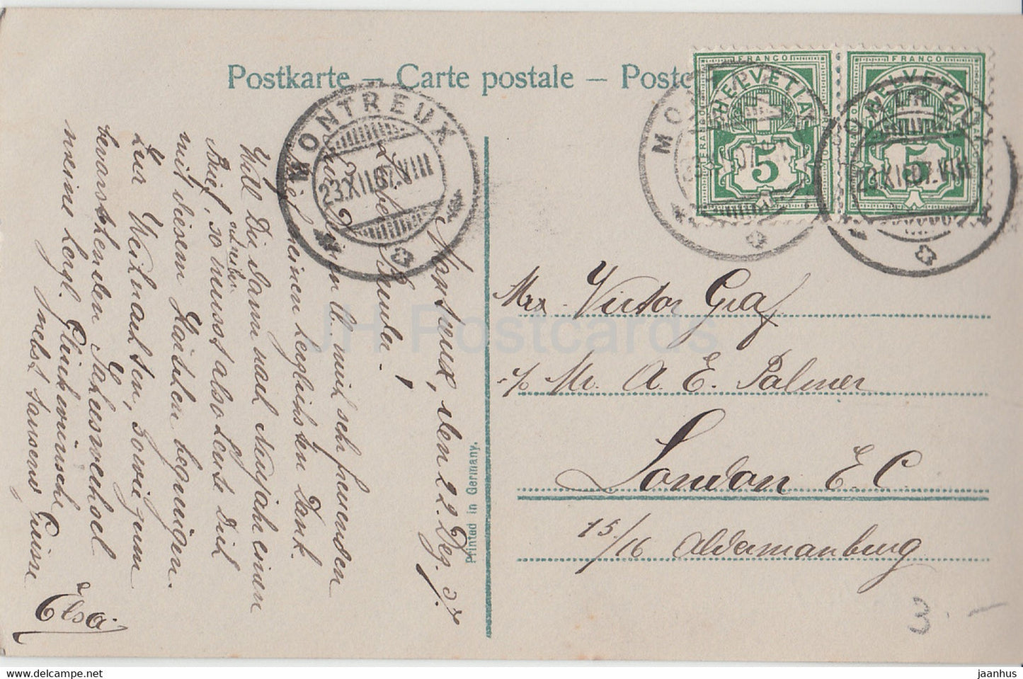 Christmas Greeting Card - Joyeux Noel - children - girls - 3324/2 - old postcard - 1907 - France - used