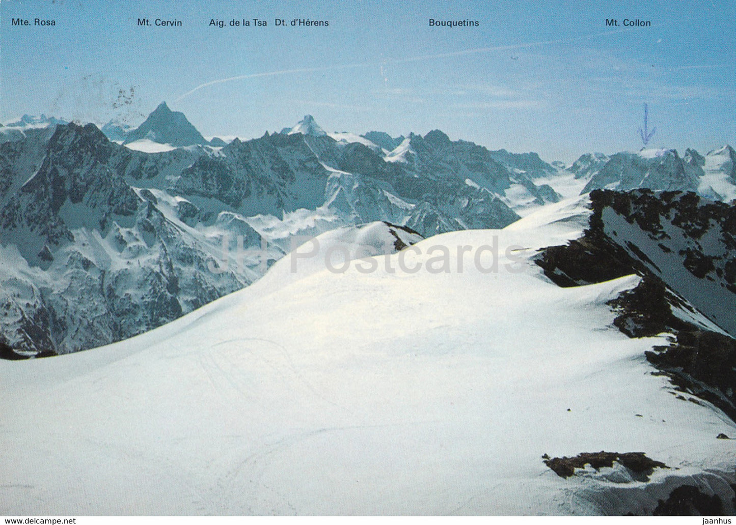 Vue de la Pointe de la Vouasson 3489 m - 52866 - 1988 - Switzerland - used - JH Postcards