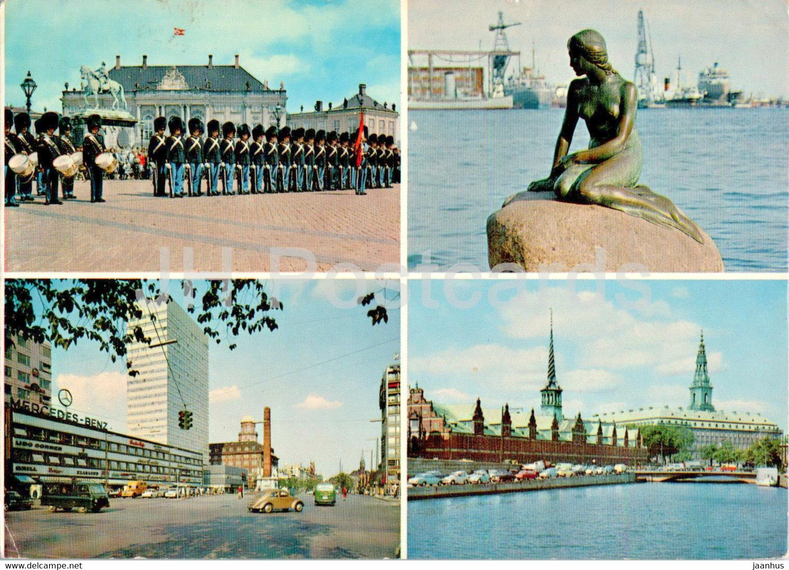 Copenhagen - Kopenhagen - multiview - Little Mermaid - guard - T 37 - 1974 - Denmark - used - JH Postcards