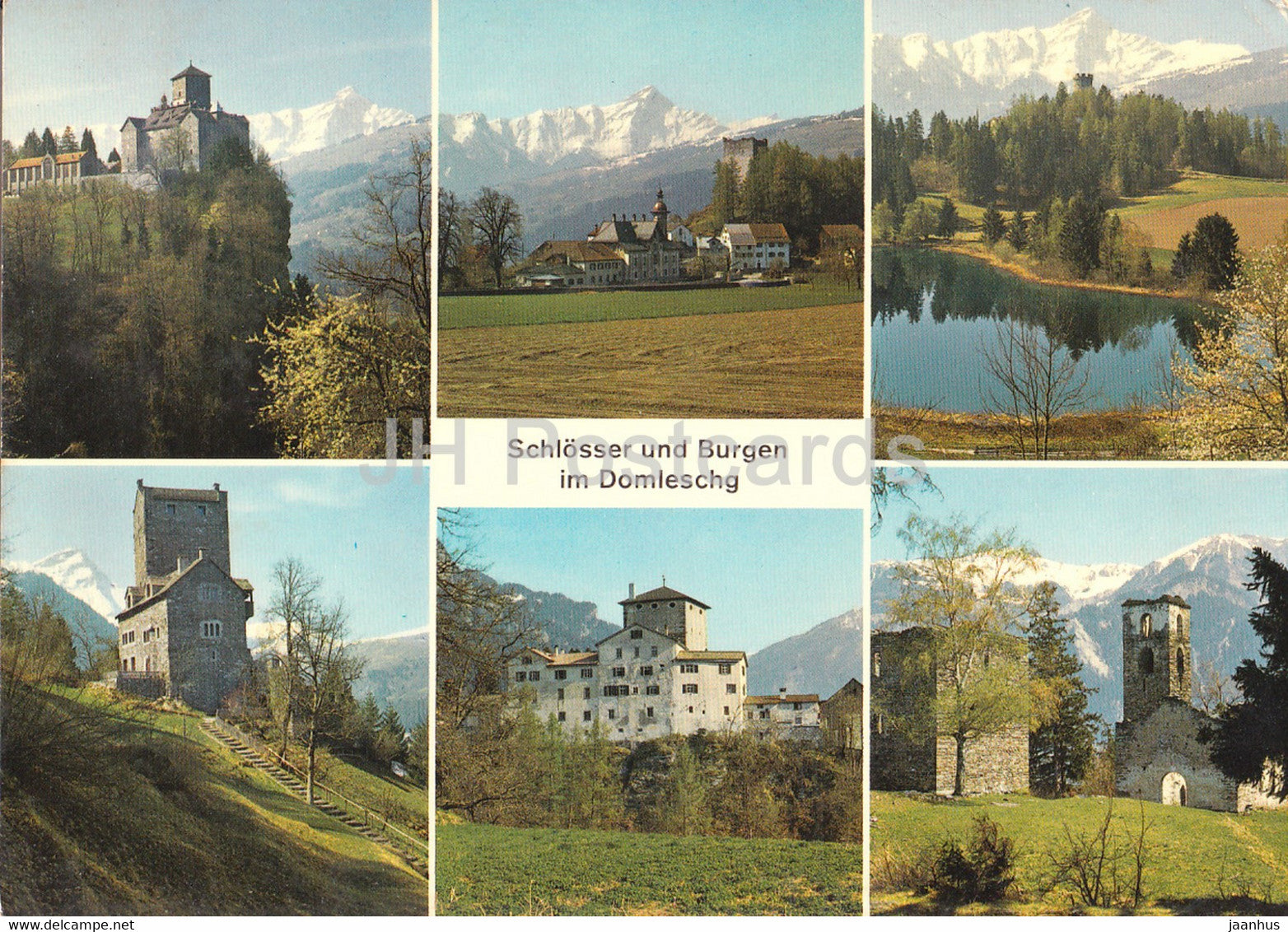 Schlosser und Burgen im Domleschg - Ortenstein - Alt Sins - Neu Sins - castle - Switzerland - used - JH Postcards