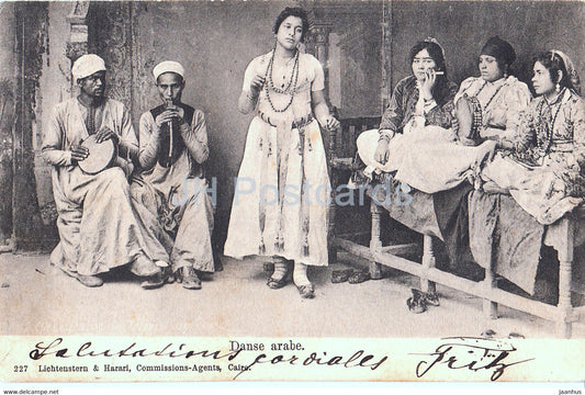Danse arabe - arabian folk dance - 227 - old postcard - 1903 - Egypt - used - JH Postcards