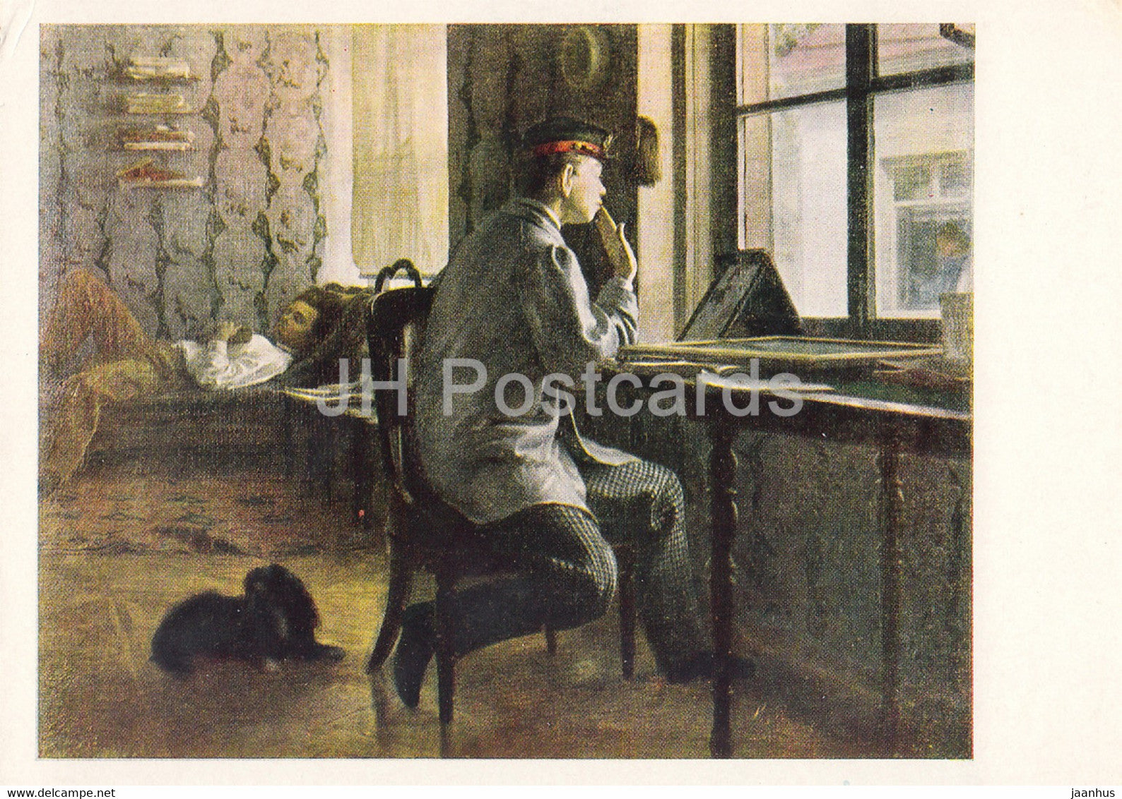 painting by I. Repin - Preparing for Examinations - Russian art - 1966 - Russia USSR - unused - JH Postcards
