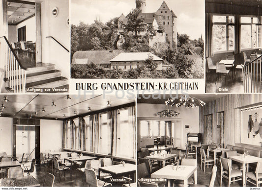 Burg Gnandstein - Kr Geithain - Diel - Veranda - Burggaststatte - Germany DDR - unused - JH Postcards